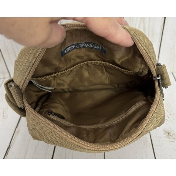 Lug Flapper SE Convertible Crossbody Bag Brushed Gold Water ottle Pocket 8.5x5x3 - Picture 9 of 12